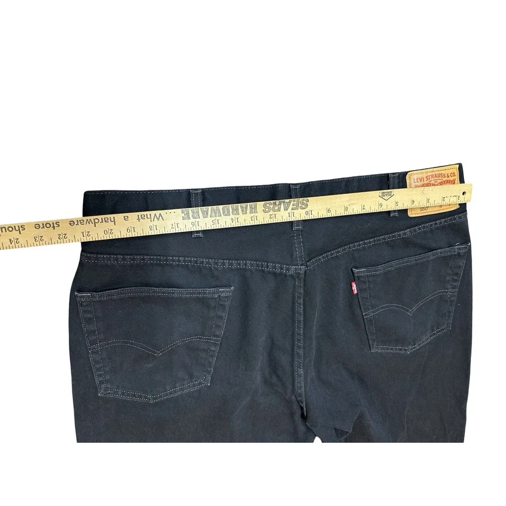 Levi's 550 44x29 (42.5x27.5) Relaxed Black 100% Cotton‎ Denim Jeans Straight Leg